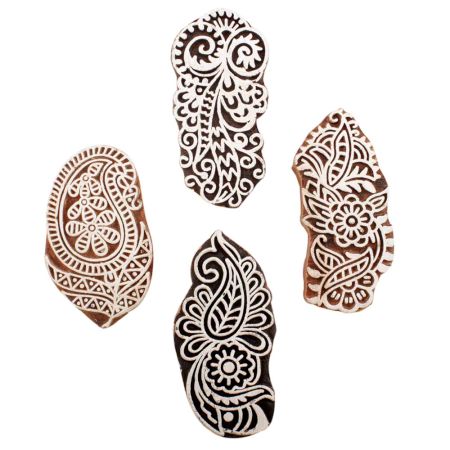 Set of 4 Piece New Mix Wooden Printing Block